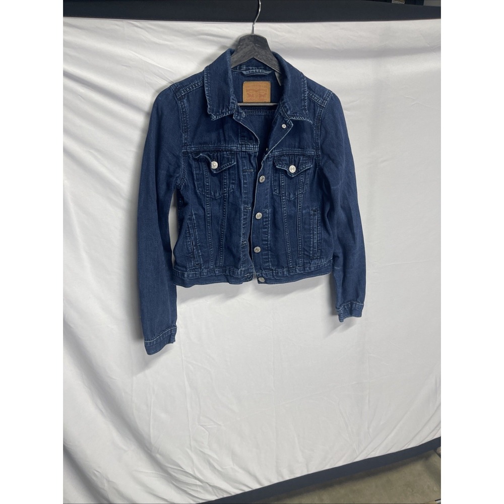 Levis Strauss Denin Jacket Size Med Women Blue Washed